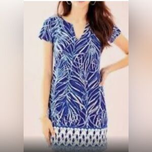 Lily Pulitzer Sophiletta Dress Blue Tropical Parrots. Size medium